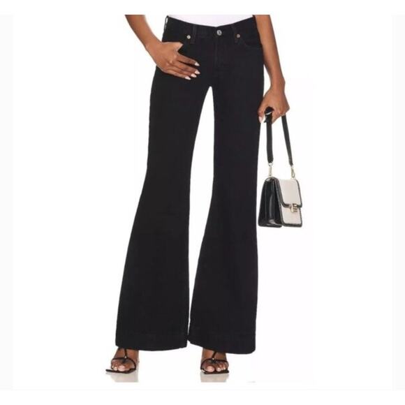 NWT RE/DONE 70s Mid Rise Bell Bottom Flare Black Denim Jeans 31 - Picture 10 of 10
